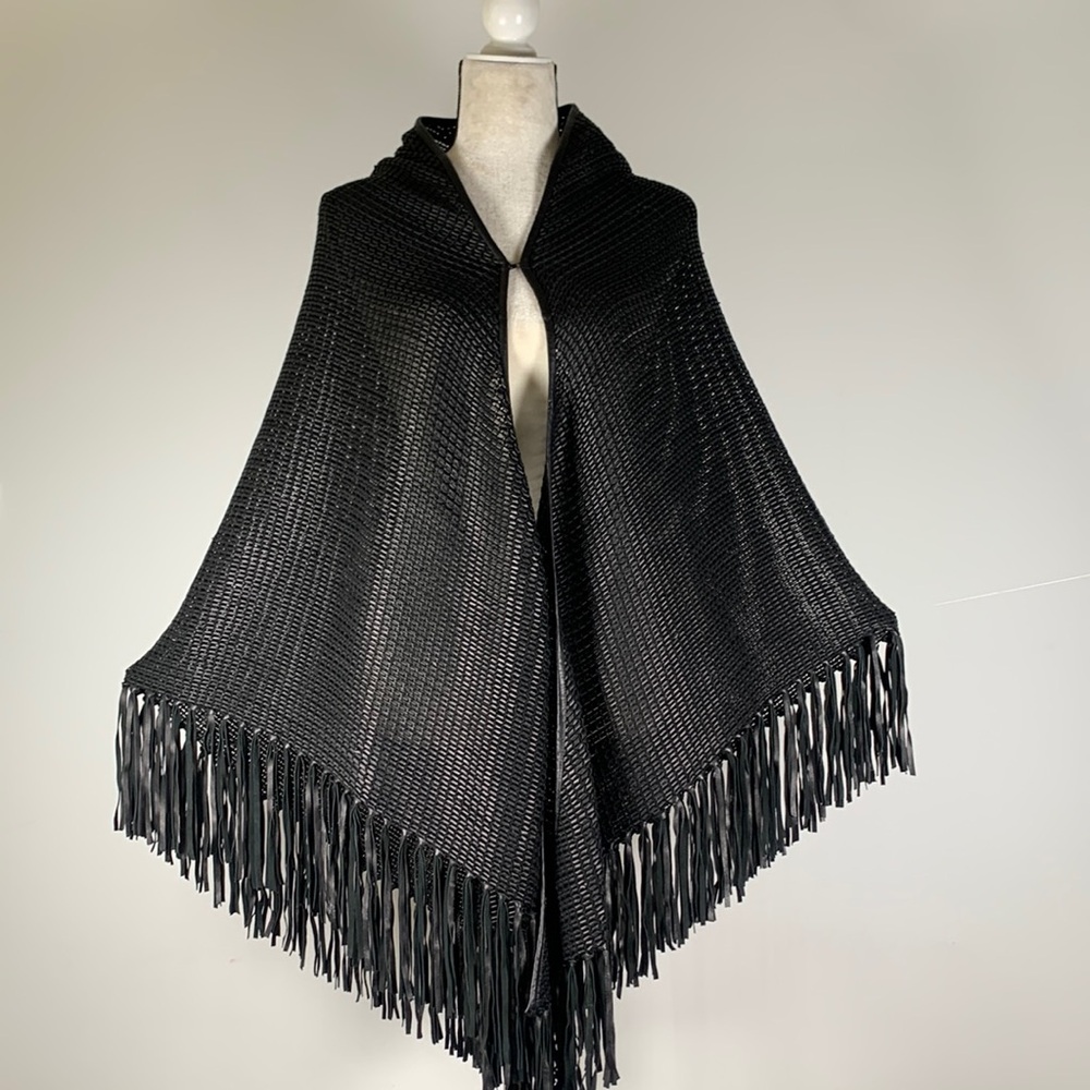 Trilogy Collections interwoven black leather Cape